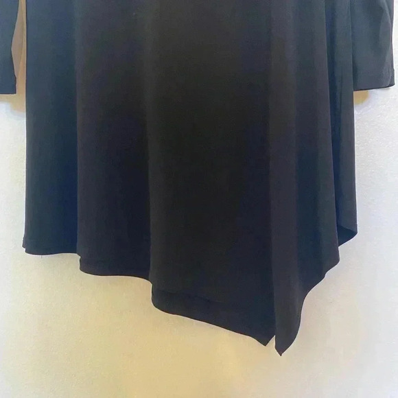 Clara Sun Woo Womens Asymmetrical Black Tunic Top - Picture 2 of 5